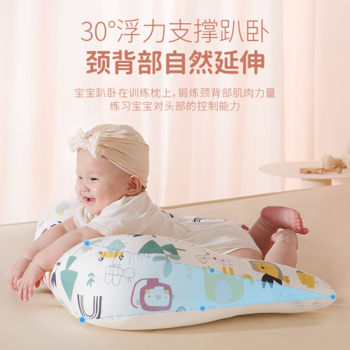 Infant pillow anti-vomiting lying-on-back pillow head-raising double-sided bean bean lying-on-back pillow breathable cooling soothing pillow factory wholesale