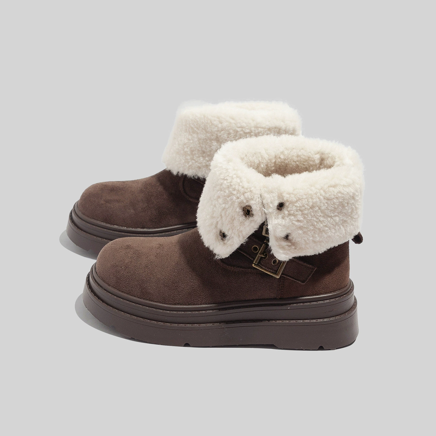 蓓尔 Velvet thick-soled snow boots for women, mid-calf 2025 winter style, warm and thickened, layered Ancola red shoes for women