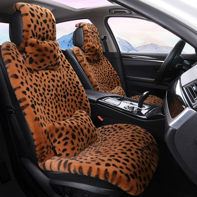 Autumn and Winter, Thickened Leopard Print Multi-function pad - brown-front-row-single-seat-premium-edition