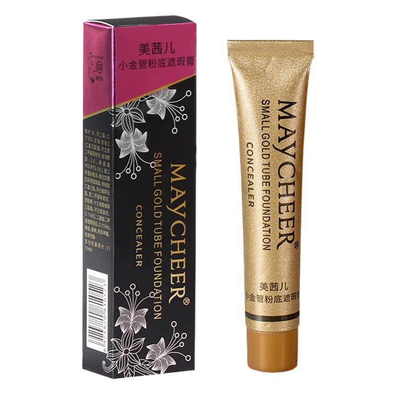 Консилер Meixier в маленьком золотом тюбике для маскировки пятен, следов от акне, темных кругов, татуировок, жидкая основа, сильное покрытие и маскирующий эффект.