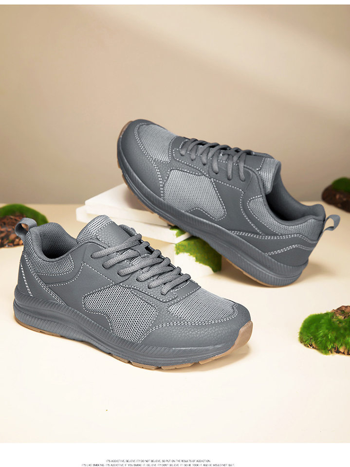 Giày chạy bộ thể thao unisex mũi rộng chống trượt, thân lưới thoáng khí cho người bàn chân rộng — Màu xám 7666, Đen 7666 chi tiết 24