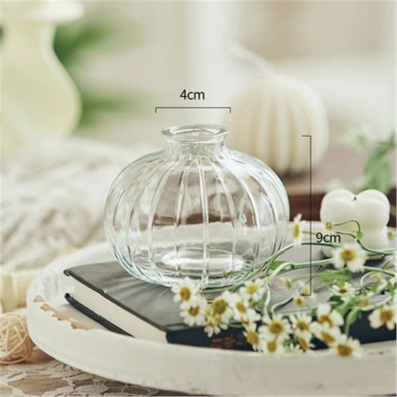 Retro repujado mini florero transparente hidropónico flor arreglo florero de cristal salón aromaterapia botella adornos Decoración
