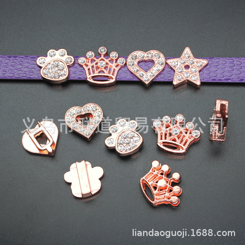 10mm wear with rose gold rhinestone DIY jewelry accessories alloy jewelry accessories pendant wear with accessories