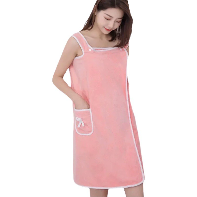 Оптовая продажа фабрики слинг Ванна юбка взрослые женщины могут носить банное полотенце Салон красоты Мягкий впитывающий коралловый флис Халат