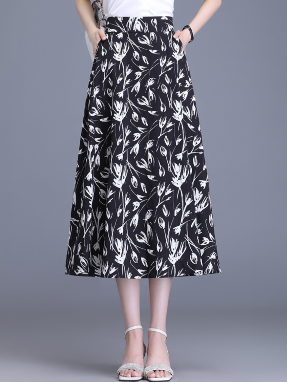 Shiffon summer thin long skirt