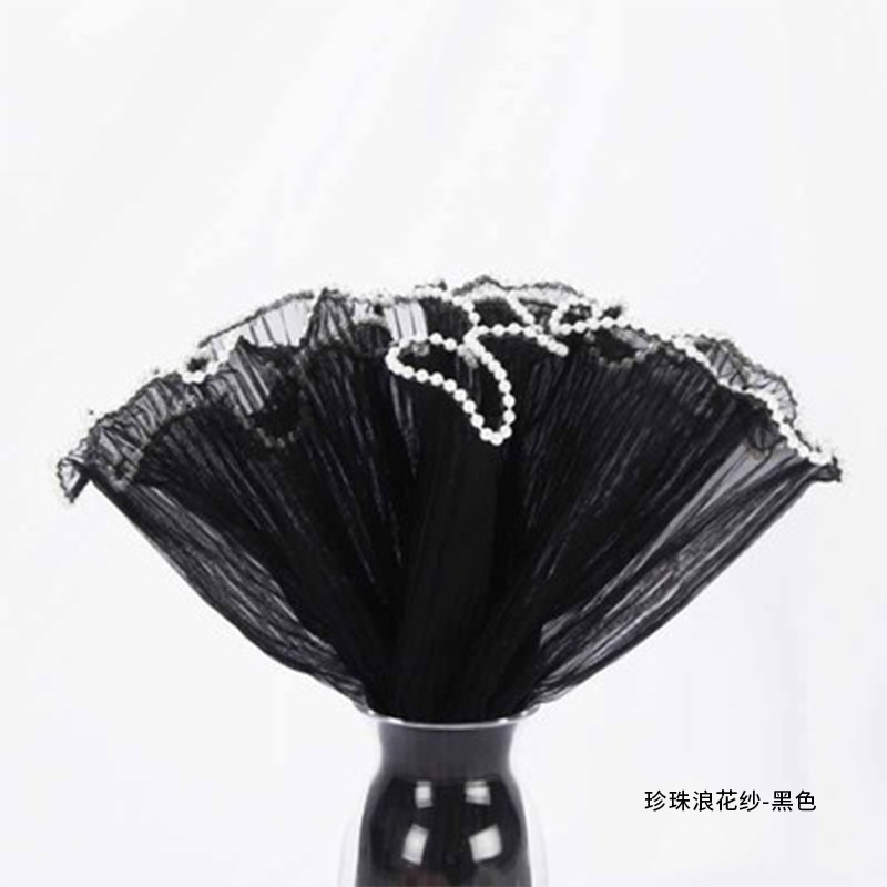 Material de Embalaje para Flores, Serie Fantasía de Hilo Ondulado, Ondulado Plisado Tridimensional, Malla con Volantes