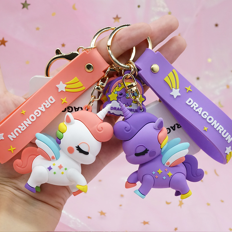 可爱卡通马小驰钥匙扣 卡通可爱少女心钥匙扣玩偶包包钥匙扣批发