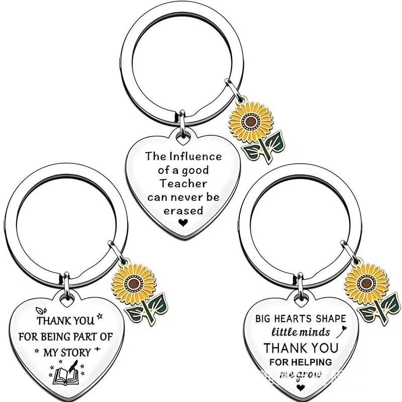 Amazon's Best-Selling 3-Piece Stainless Steel Keychain Sunflower Thanksgiving Christmas Teacher's Day Gift