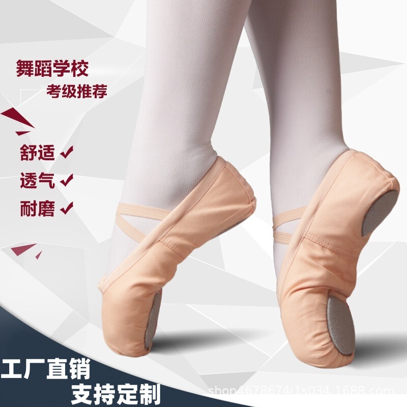 Manufacturer Wholesale Dance Shoes for Children and Women, Soft-Soled Adult Practice Shoes, Non-Slip Yoga White and Black Ballet Dance Shoes