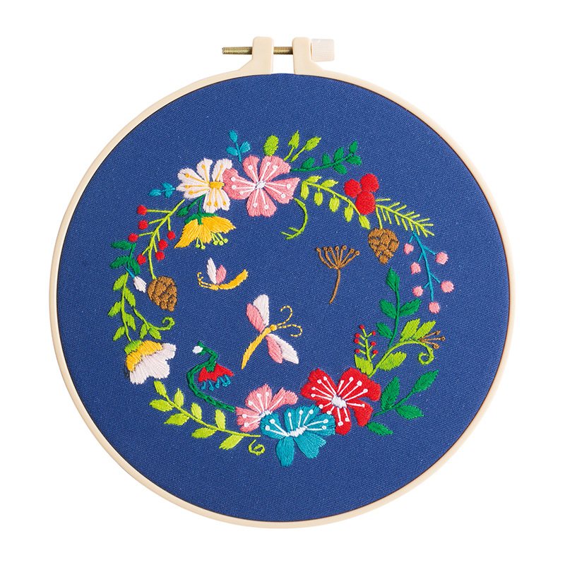 Ventas transfronterizas calientes para principiantes tela costura cruzada set bordado serie de flores material DIY paquete de pérdida de liquidación