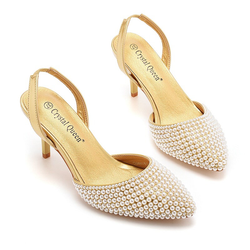 7cm Shallow Pointed Toe Sandals White Pearl Stiletto Sandals Large Size Wedding Shoes Bridal Wedding Banquet Photography Pearl Shoes 7cm Shallow Pointed Toe Sandals White Pearl Stiletto Sandals Large Size Wedding Shoes Bridal Wedding Banquet Photography Pearl Shoes