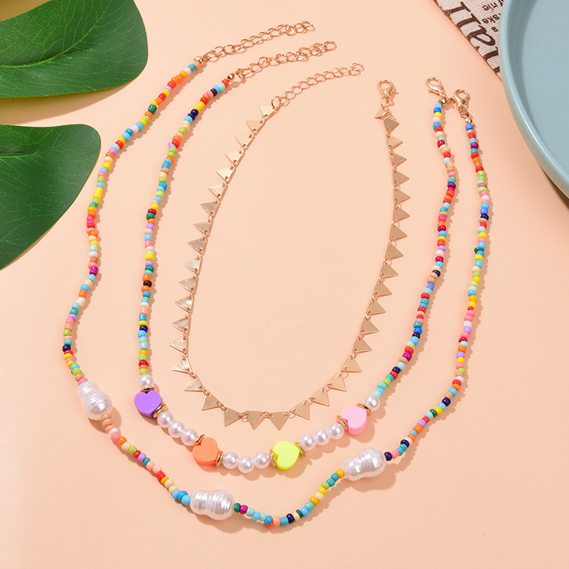 Ethnic Style Geometric Pearl Plating Choker 1 Piece