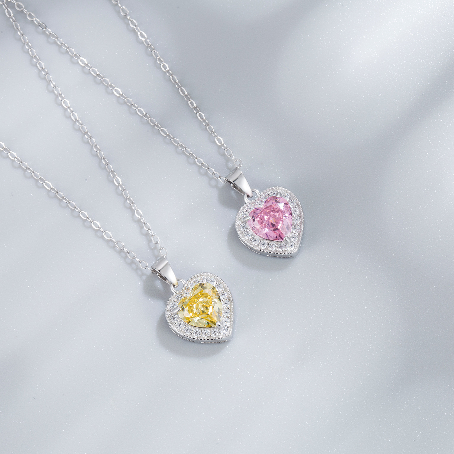 14g Weight Jewelry Set Classification Jewelry Set Quantity Banquet, Date Occasion 925 Sterling Silver Material Heart Shape Pattern Women's Gender Simple Style, Classic Style Style Yien S925 Silver Heart-Shaped Ice Flower Cut High Carbon Diamond Heart-Shaped Jewelry Set Decoration Silver Jewelry Set 2