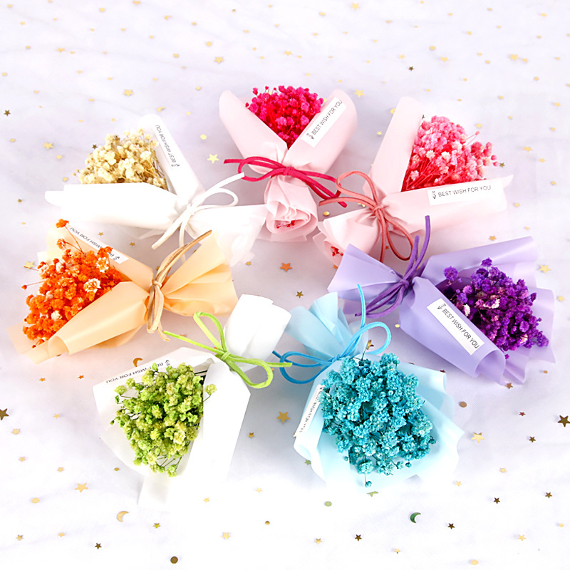 批发伴手礼迷你满天星干花花束礼盒搭配送礼小花束香皂花永生花束