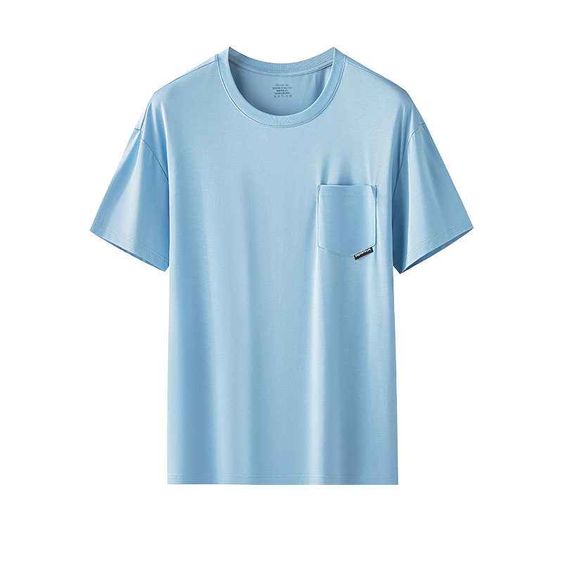 Nueva youke seda primavera y verano de los hombres delgados deportes que basa la camisa manga corta Camiseta cuello redondo en stock pelo rápido