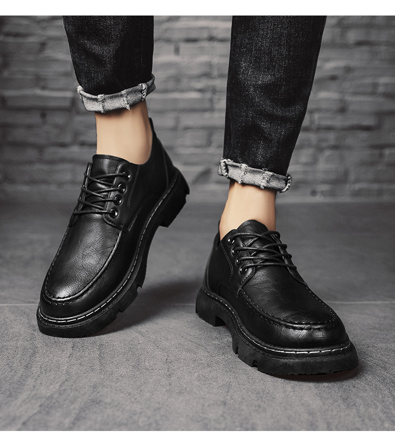 2024 new leather men, vintage style, polished work clothes, business formal, casual, young people, board shoes for men_voghion.com
