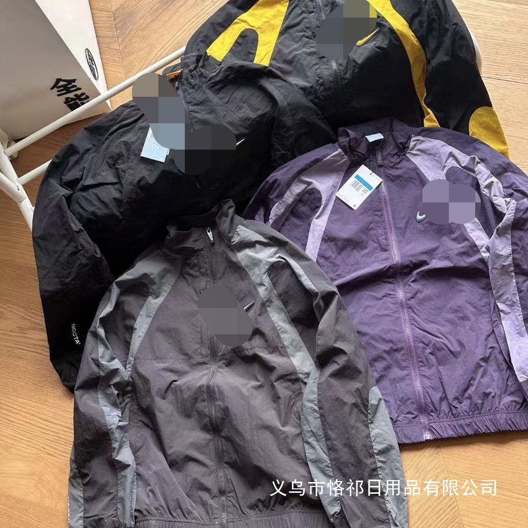 Spring, Summer and Autumn New Noc Joint Hook Men's Windbreaker Jacket Contrasting Color Stitching Stand Collar Men and Women Couple Outer Wholesale