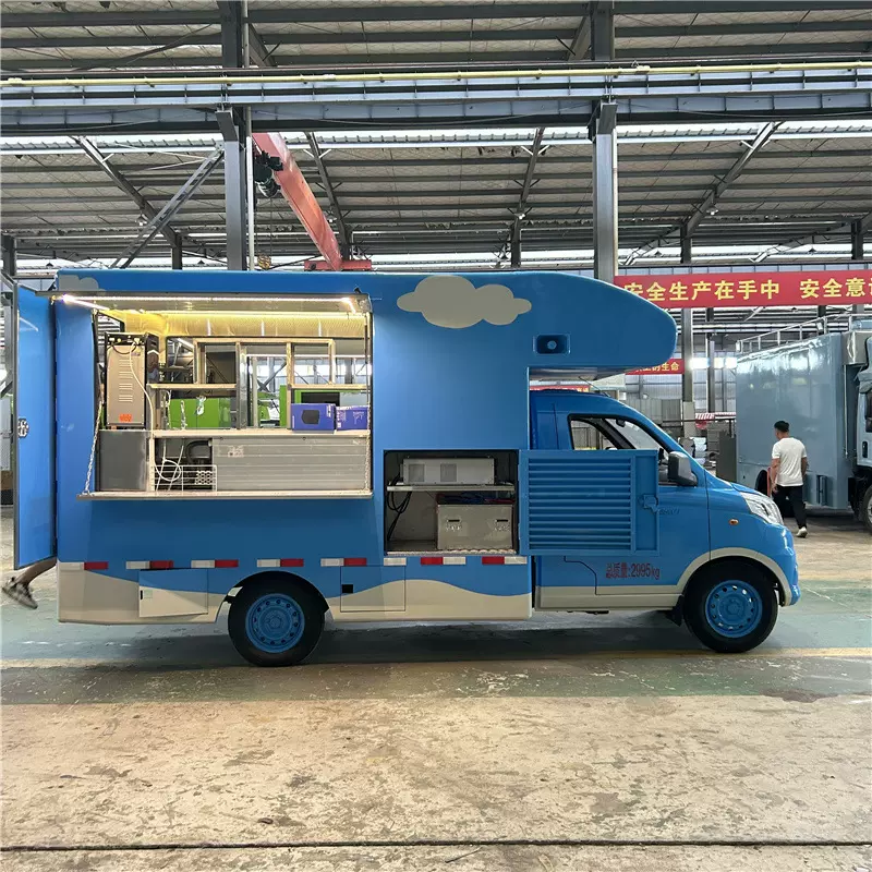 公司大量批单户外保温快餐车移动冷饮小吃车蓝牌可按需生产摆摊车