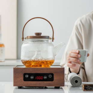 Walnut electric ceramic stove household indoor thickened glass high temperature resistant teapot tea separation tea maker Beam Pot