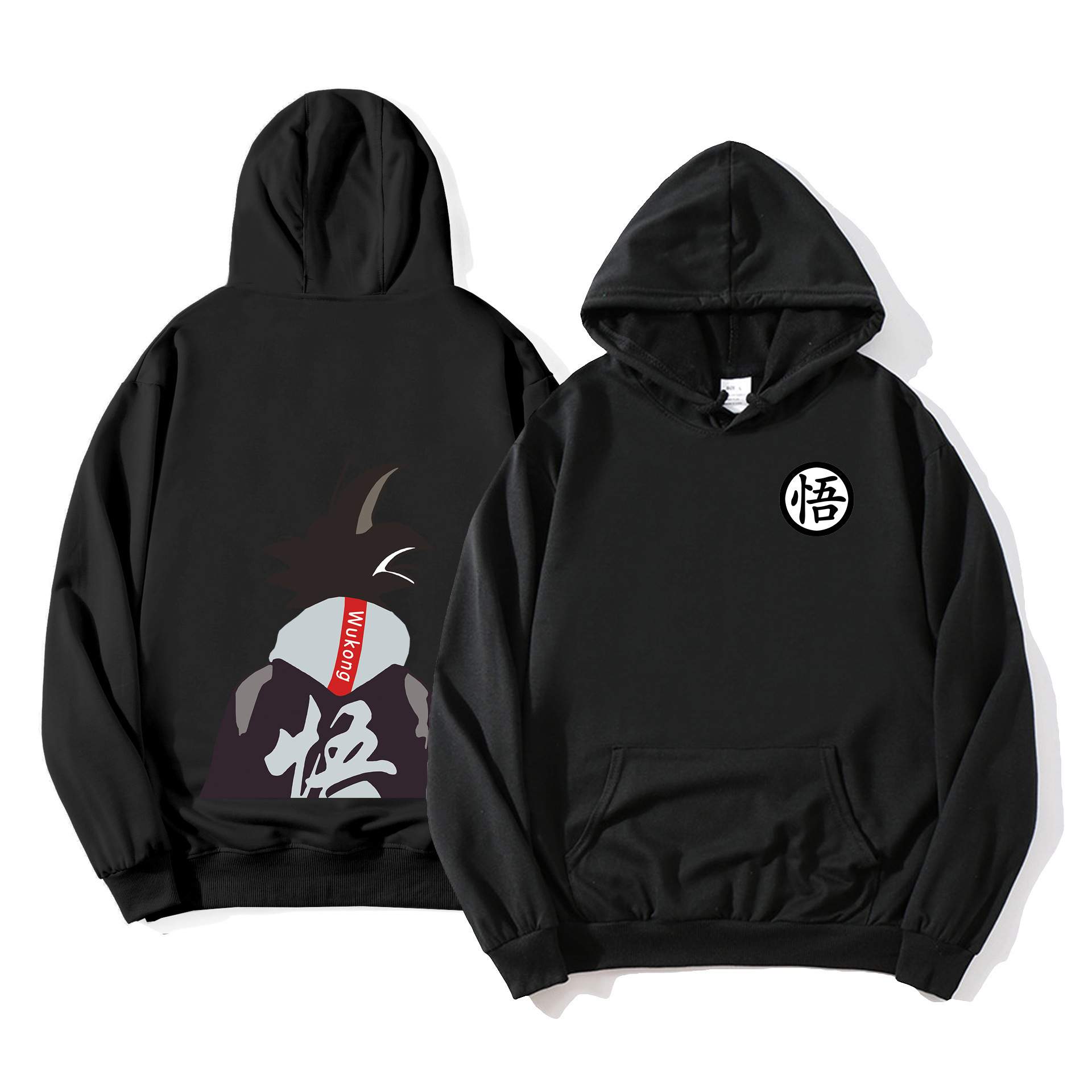 Anime Dragon Ball sudadera con capucha Wukong impresión periférica para hombres y mujeres tendencia tops sueltos pareja suéter chaqueta casual