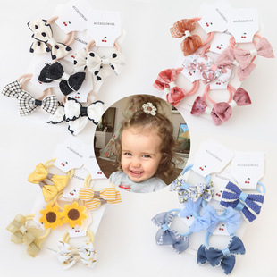 New 109 manufacturers wholesale cross-border Amazon children's headdress hair accessories baby bow rubber band original set 1 Group