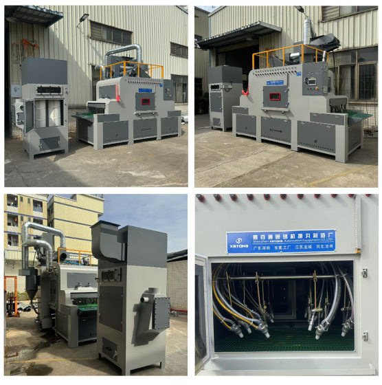 Aluminum Alloy Conveyor Type Automatic Sandblasting Machine Manufacturer Large Aluminum Plate Die-Cast Aluminum Glass Iron Pot Surface Sandblasting Equipment
