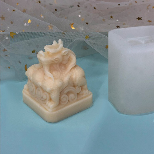 DIY Seal Epoxy Mold, Dragon-Headed Imperial Seal, Aroma Wax Candle Mold, Handmade Decorative Item, Jade Sculpture Silicone Mold