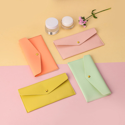 Leather Multicolor Pencil Case Handbag Stationery and Cosmetic Storage Hand-held Canvas Bag Wholesale