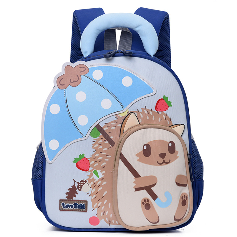 Mochila escolar de jardín de infantes para niños Mochila de preescolar de dibujos animados pequeño erizo