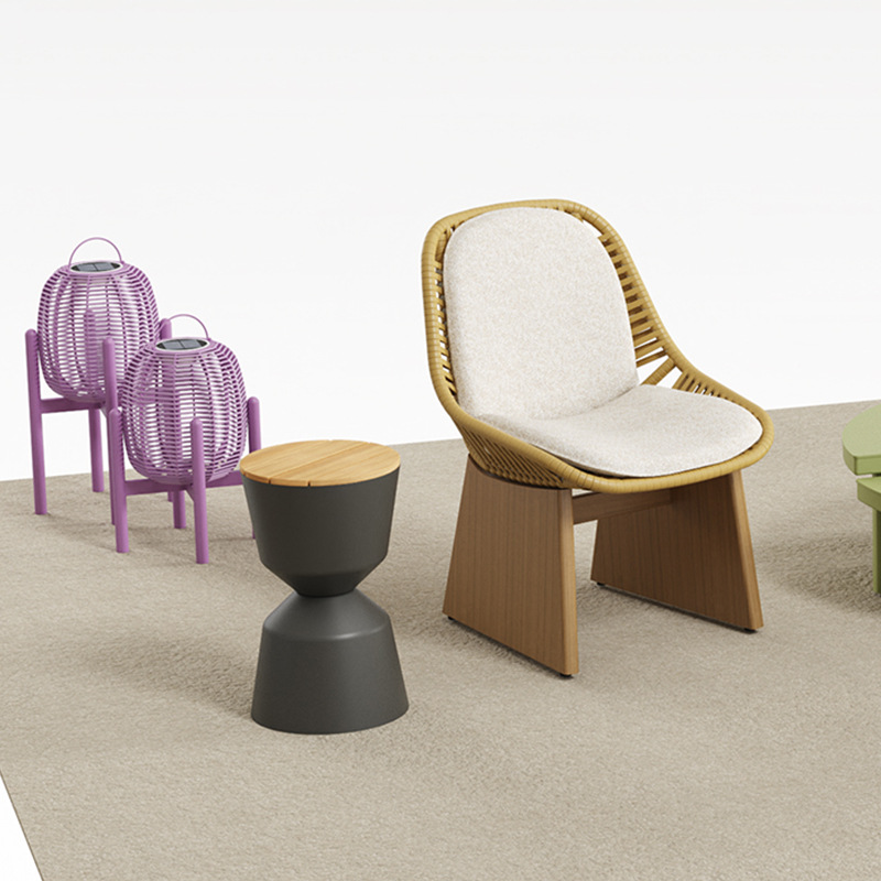 Mesa y sillas al aire libre patio muebles de caña impermeables casa modelo diseñador de hotel villa balcón ocio mesa y sillas redondas