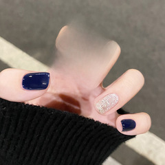 夏天撞色高級感穿戴甲指甲貼片跳色美甲片格紋假指甲美甲貼片成品