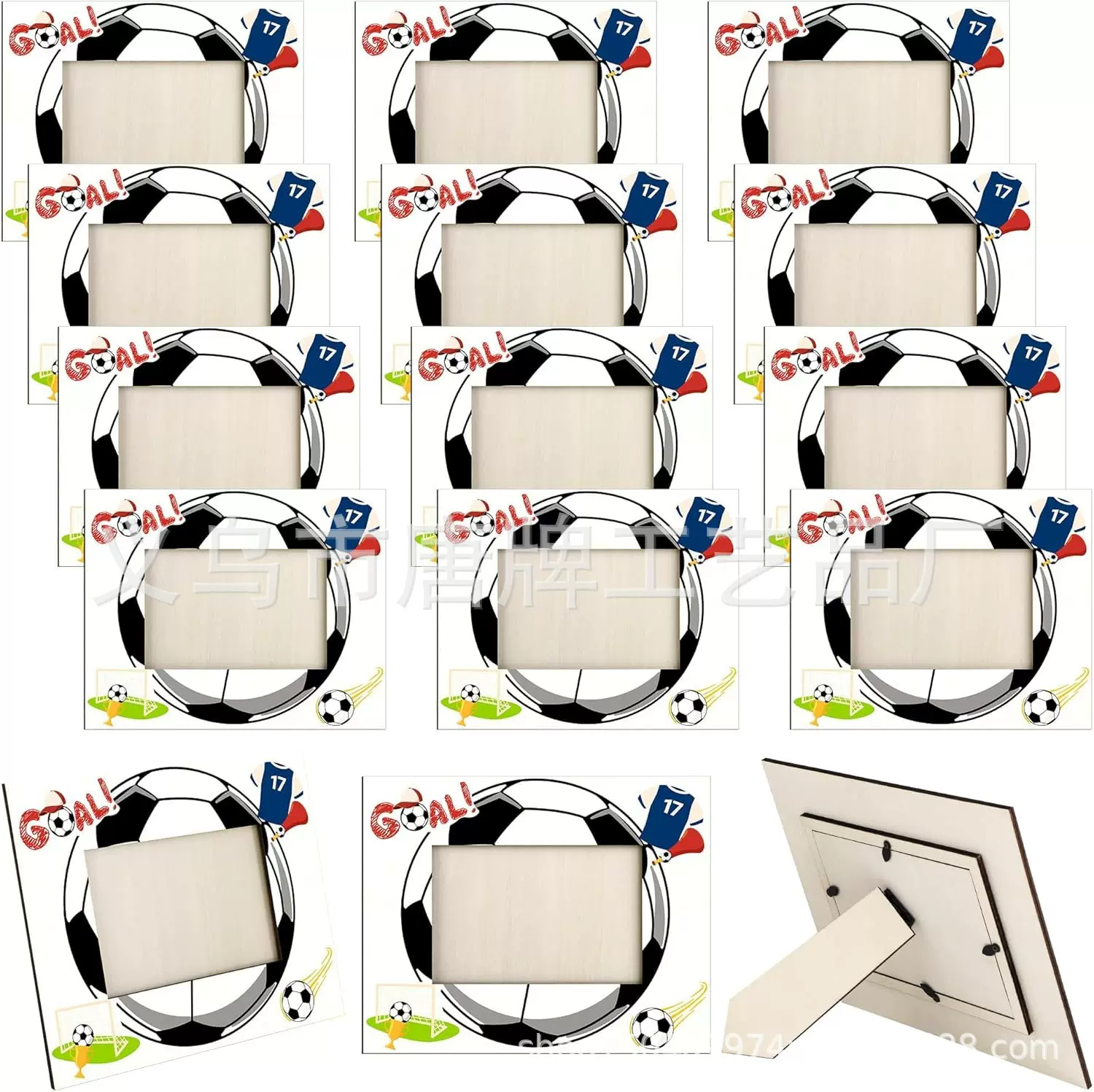 跨境足球相框运动主题装饰品木制桌面摆件球员纪念装饰礼物工艺品