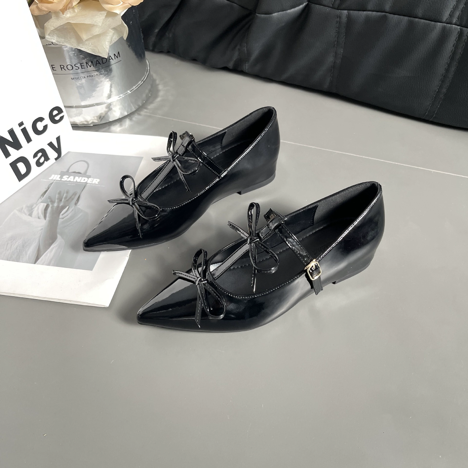 Туфли на шпильке с pointed toe Sweet Butterfly 2025 новый высотой 5 см, универсальные маленькие Mary Jane балетки для женщин