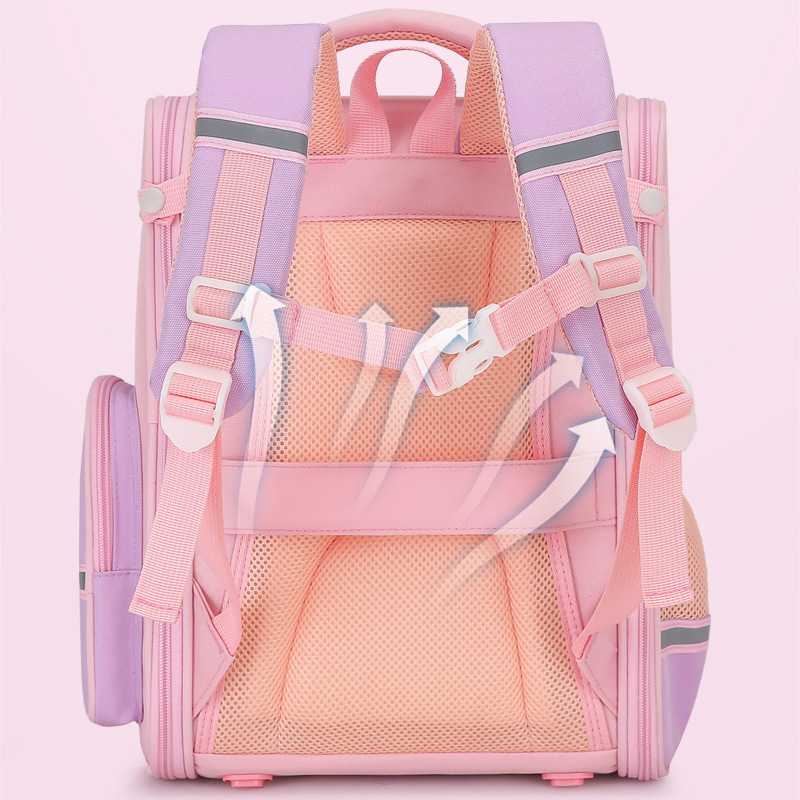 Peces naturales niños y niñas Grado 2-5 Escuela Primaria mochila de reducción de carga ligero de gran capacidad de entrega Linda mochila de una sola pieza