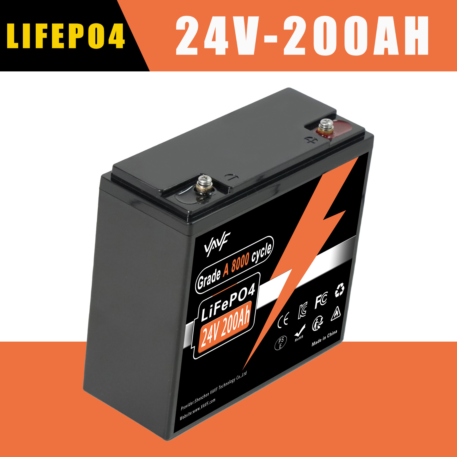 Transfronterizo 24V100AH batería de fosfato de hierro de litio, alta potencia y gran capacidad de ciclo profundo