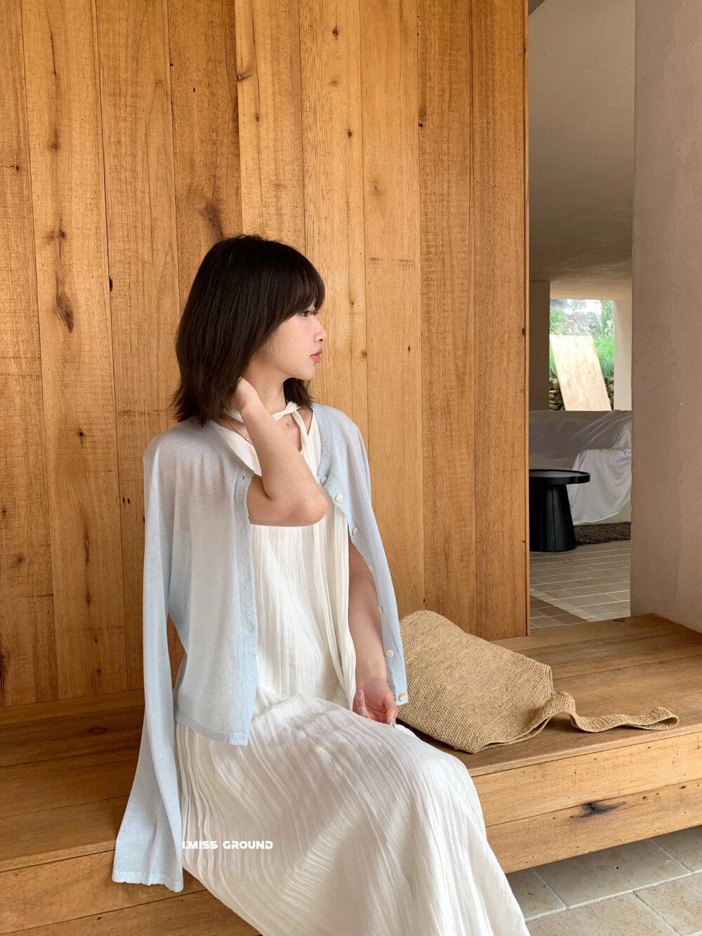 Đầm maxi nữ không tay chất liệu Tencel phong cách nghỉ dưỡng Hàn Quốc — trắng sữa, Bột cam, xanh lá cây chi tiết 13
