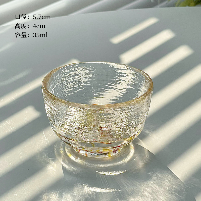 Taza de sake de color esmaltado set Jiugong estilo japonés taza de té mini taza de vino de vino de vino de vidrio