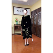 新中式女装2025秋冬季新款大码遮肚显瘦气质复古连衣裙女