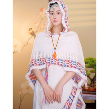 民族风披肩围巾女士西藏丽江旅游四季款百搭高级感保暖披风清新款