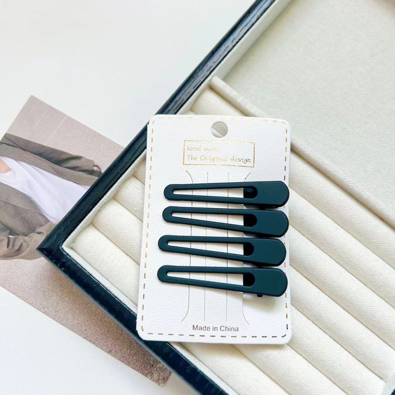 Clipe de pelo negro esmerilado simple nuevo clip de pelo sin marcas rotas silla clip de pelo de boca de pato clip de pelo accesorio clip de pelo lateral clip bb clip