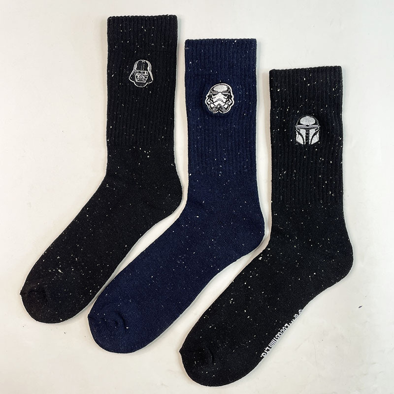 Simple Japanese-Style Men's Sports Socks with Thickened Terry Soles and Mid-Calf Length
