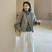 大衣女2025新款韩系秋冬小个子短款显瘦毛呢外套新