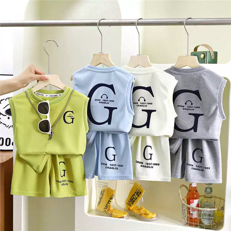 Children's vest, summer set, shorts for boys, summer clothing, children's clothing