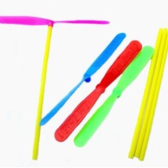 Non-luminous Bamboo Dragonfly Hand Rubbed Double Flying Leaves Plastic Flying Fairy Frisbee Children's Educational Nostalgic Toy