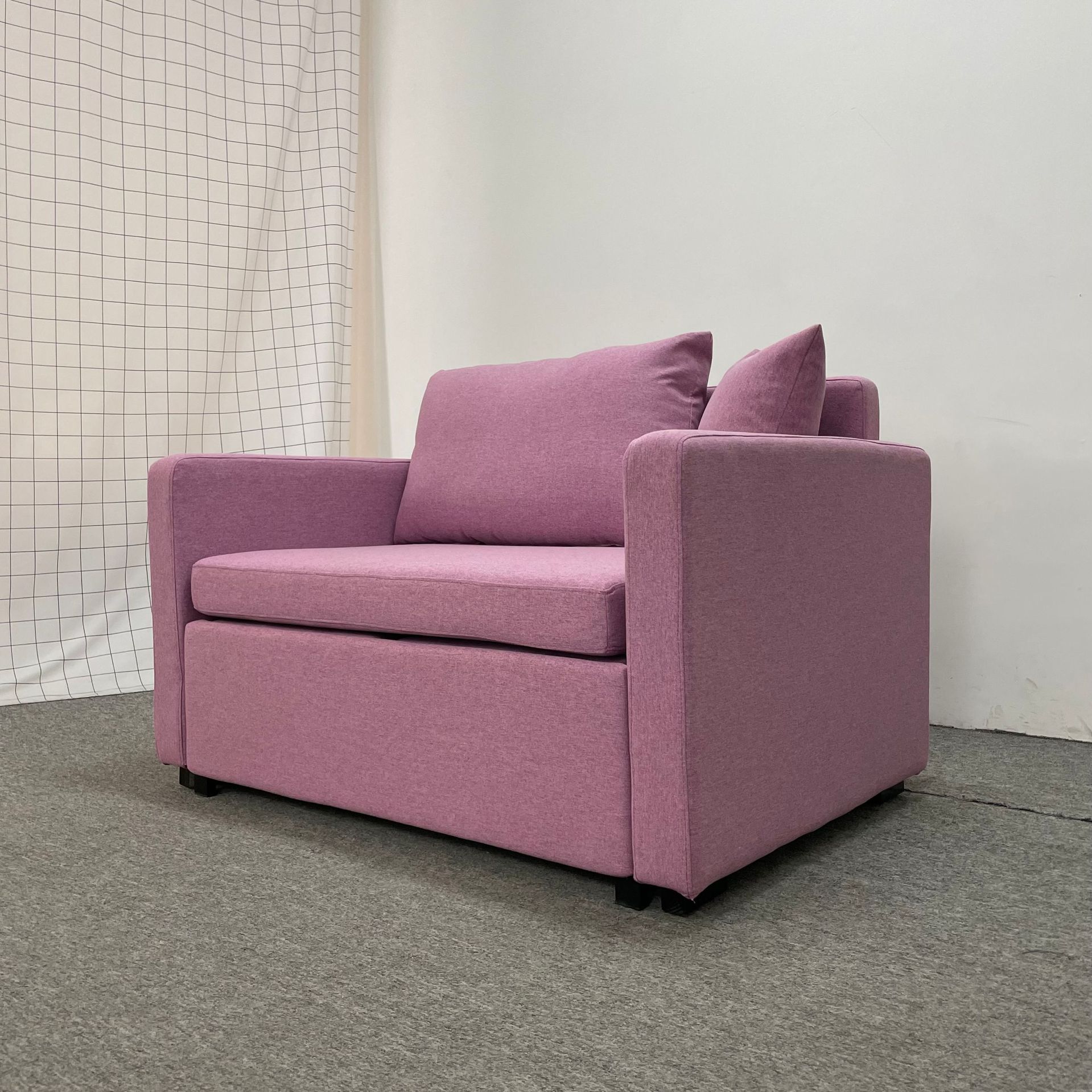 Sofá cama de doble propósito de una sola persona, marco de metal, balcón de hierro forjado, sofá plegable multifuncional, oficina de hotel, apartamento