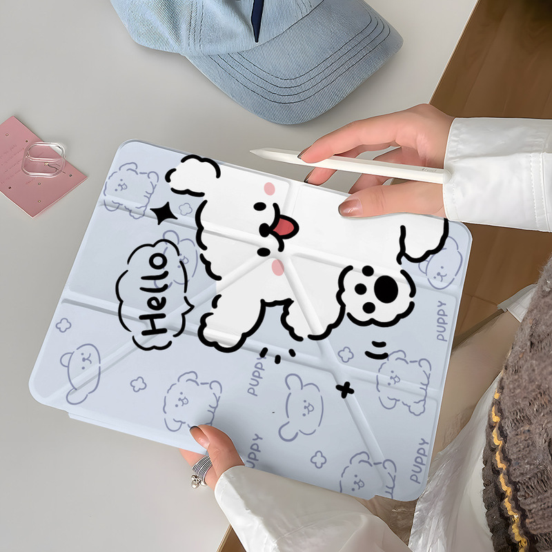 Happy Line Puppy Ipad10/9/8 Generation Air7 Tablet Mini6 Protective Case Pro 11inch A16 Protective Case 5 Happy Line Puppy Ipad10/9/8 Generation Air7 Tablet Mini6 Protective Case Pro 11inch A16 Protective Case 5