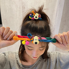 かわいい無敵の犬〜厚いレインボーゴムバンド女性のヘアゴム高弾性ヘアゴム耐久性のあるヘッドバンド 2025 新しいスタイル