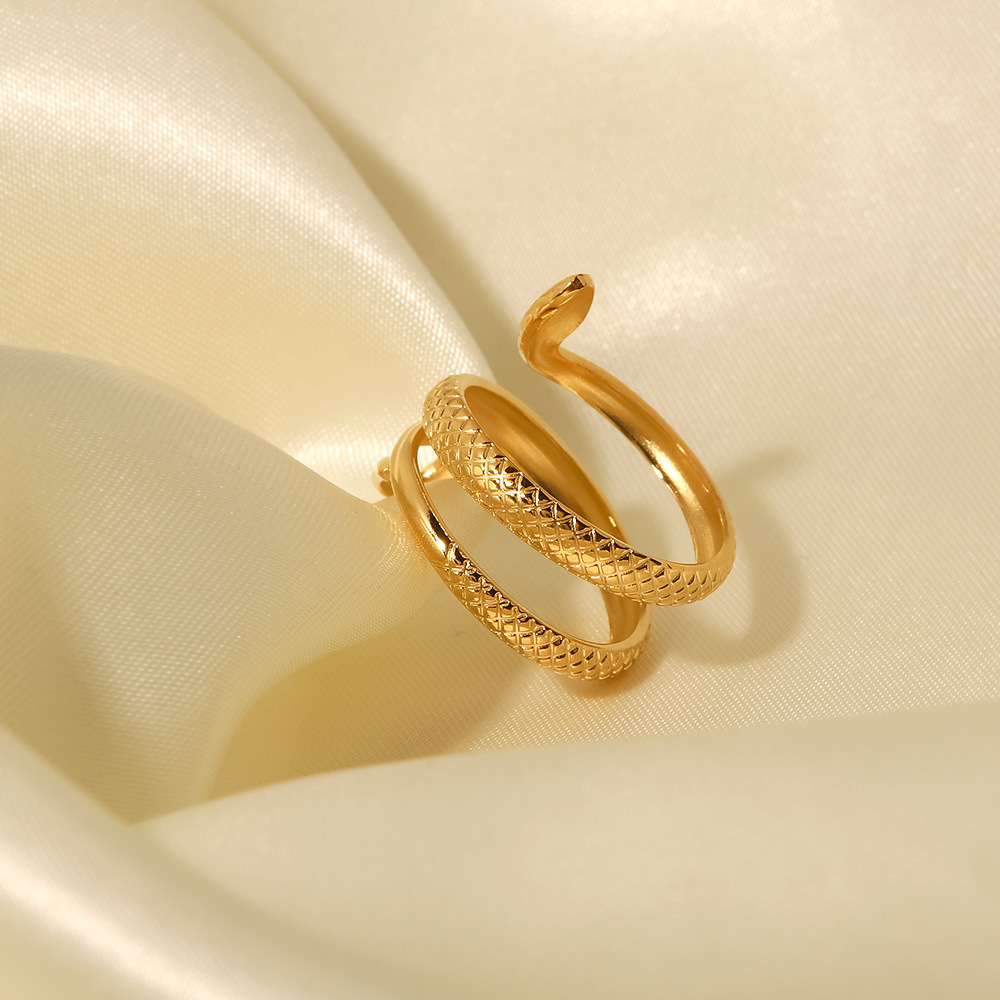 Fashion Snake Stainless Steel Plating Open Ring 1 Piece