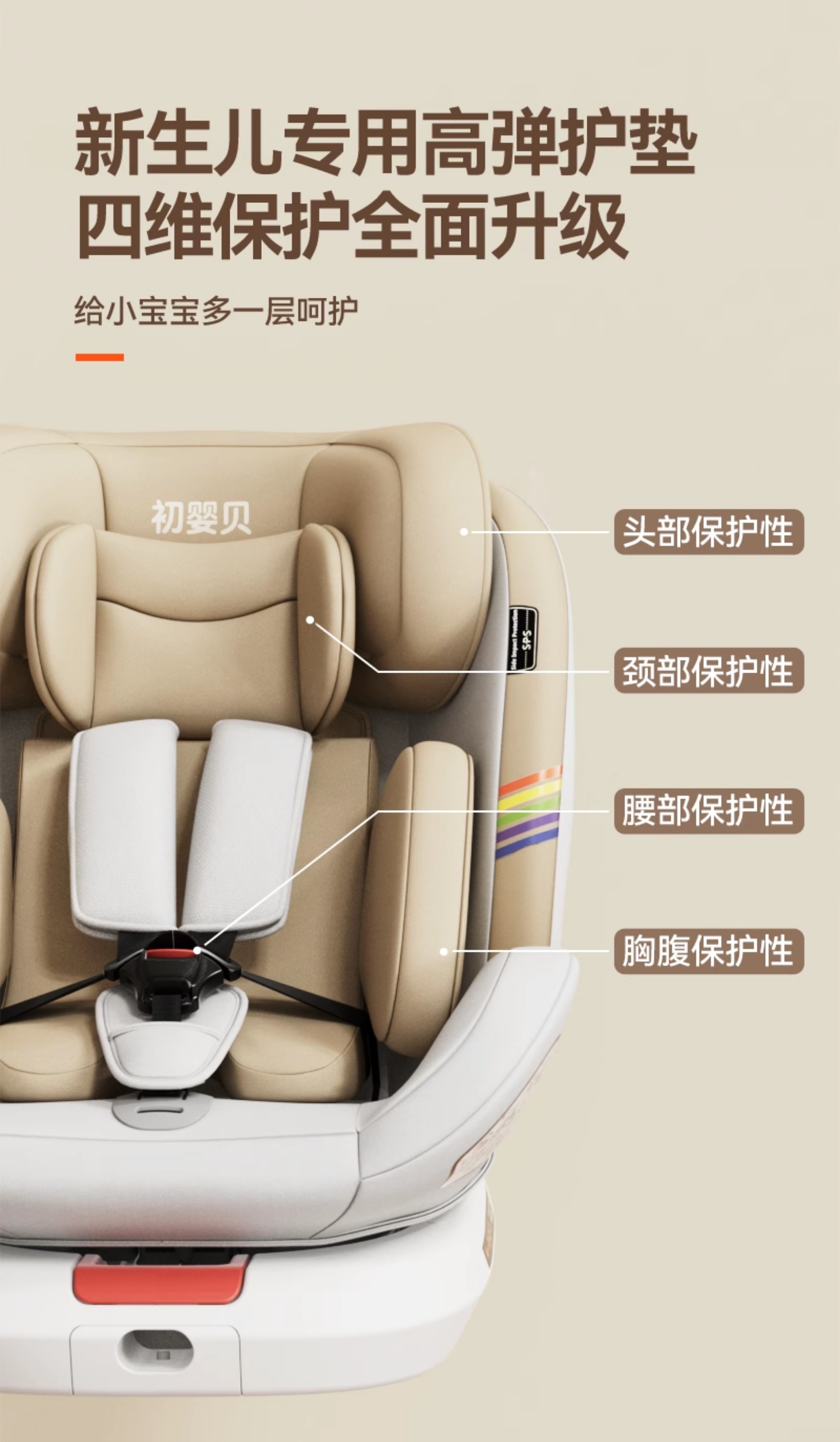 Chuyingbei Kidsren's Seat Car Baby Car 360 Rotating Seat 0-4 Years Old 12 Can Sit and Lie down