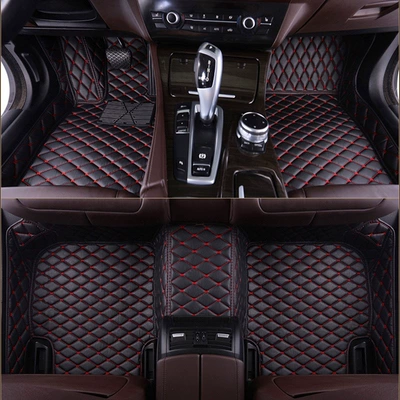 Modelə uyğun ayaqaltı Non-Slip, Wear-Resistant, Full-Coverage Car - special-car-one-version-per-car-leave-a-message-about-the-car-model-when-placing-an-order-black-red-line